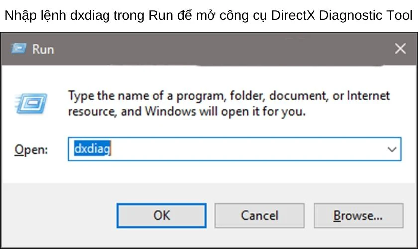 kiểm tra card bằng Run trên Windows