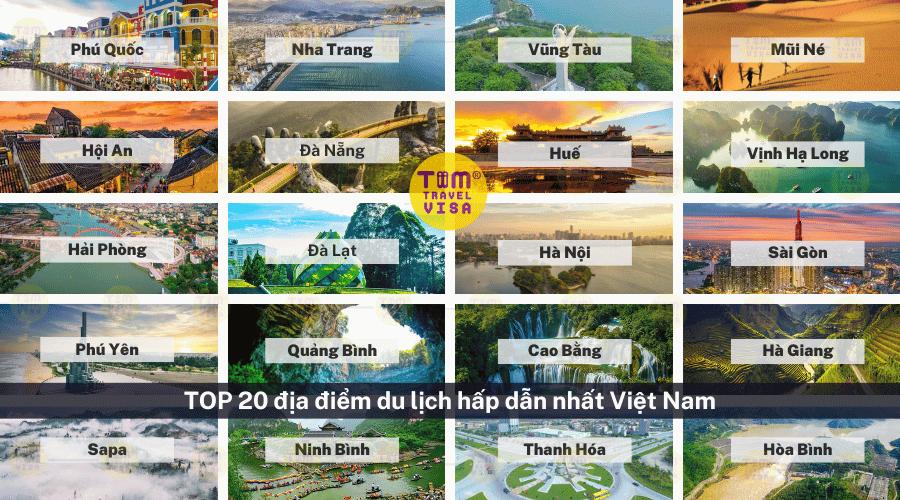 TOP 20 địa điểm du lịch hấp dẫn nhất Việt Nam