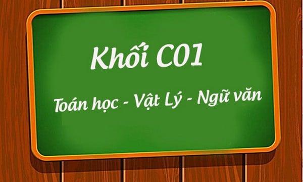 Khối C01 gồm ba môn Toán - Văn - Vật lý 