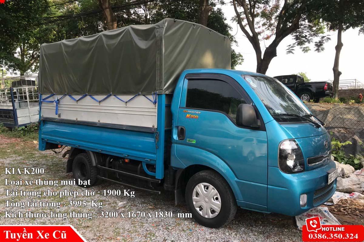 Xe tải KIA K200 thùng bạt đời 2019