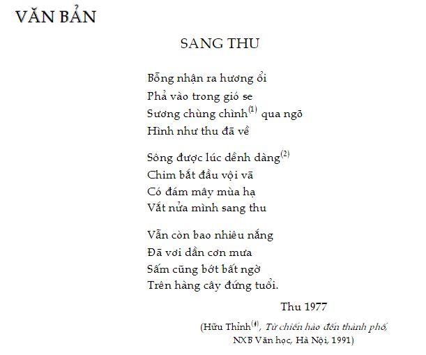 Tác phẩm Sang thu